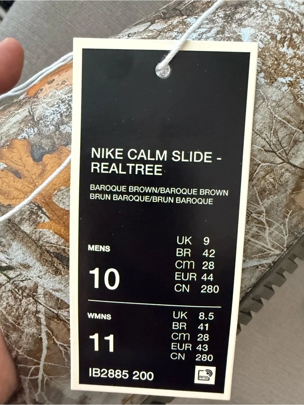 Nike Calm Slide Sandals M10/W11 Realtree Camo Edge Baroque Brown IB2885 200 NEW